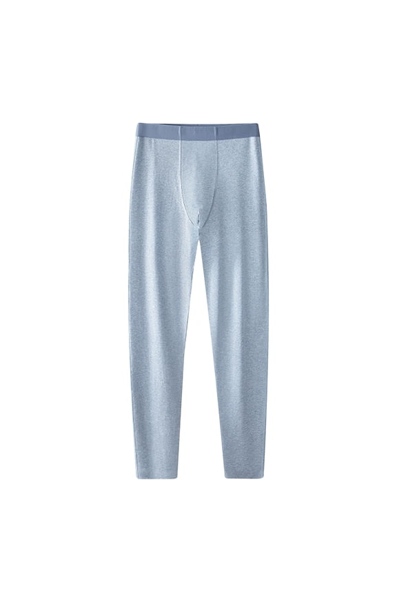 Mens Long Johns Made of Fashion Stretch Cotton Bottom Long Johns Basic Layer Light Weight Cotton Thermal Underwear Pant Light Blue 10