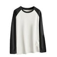 thumbnail image 1 of SSAAVKUY Mens Raglan Long Sleeve Tshirt Casual Vintage Baseball Jersey Tee Muscle Gym Workout Athletic Shirt Soft Basic Tops White XXXL, 1 of 8