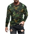 thumbnail image 1 of SSAAVKUY Mens Tshirts Graphic Vintage Camouflage Print Long Sleeve Crewneck Pullover Tops Casual Stylish Workout Shirts Army Green 4, 1 of 5