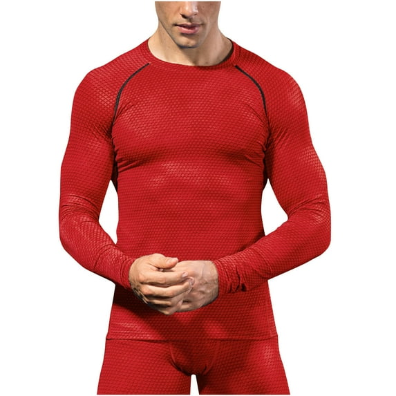 SSAAVKUY Mens Workout Shirts Big and Tall Long Sleeve Fitness Muscle Fit Pullover Sweatshirt Outdoor Fashion Sport T Shirt Watermelon Red 6