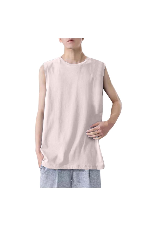 Muscle Shirts for Men Muscular Cut Open Side Stringer Tank Tops Summer Fashion Athletic Gym Fitness Sleeveless Shirts Pink XL