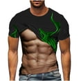 thumbnail image 1 of SSAAVKUY Muscle Tee Shirts for Mens Fake Abs T Shirt Funny 3D Flame Graphic Shirts Casual Summer Short Sleeve Tops Crewneck Tshirt Green 16, 1 of 5