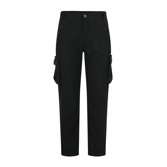 SSAAVKUY Tactical Pants for Men Corduroy Pants Men Outdoor Thermal Winter Cargo Pant Hiking Jogger Classic Multi Button Pockets Black 14