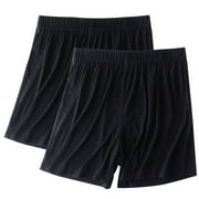 SSAAVKUY Women's Pajama Shorts Soft Modal Shorts Sleep Shorts with Elastic Waist Loose Fit Shorts for Sleeping Lounge Shorts Home Shorts 2 Pack Black XXL