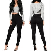 SSAAVKUY Womens High Waisted Skinny Stretch Jeans Ultra Soft Denim Jeans Leggings Slim Fitness Washed Jeans Stylish Flare Bell Bottom Slim Bootcut Jean Black M