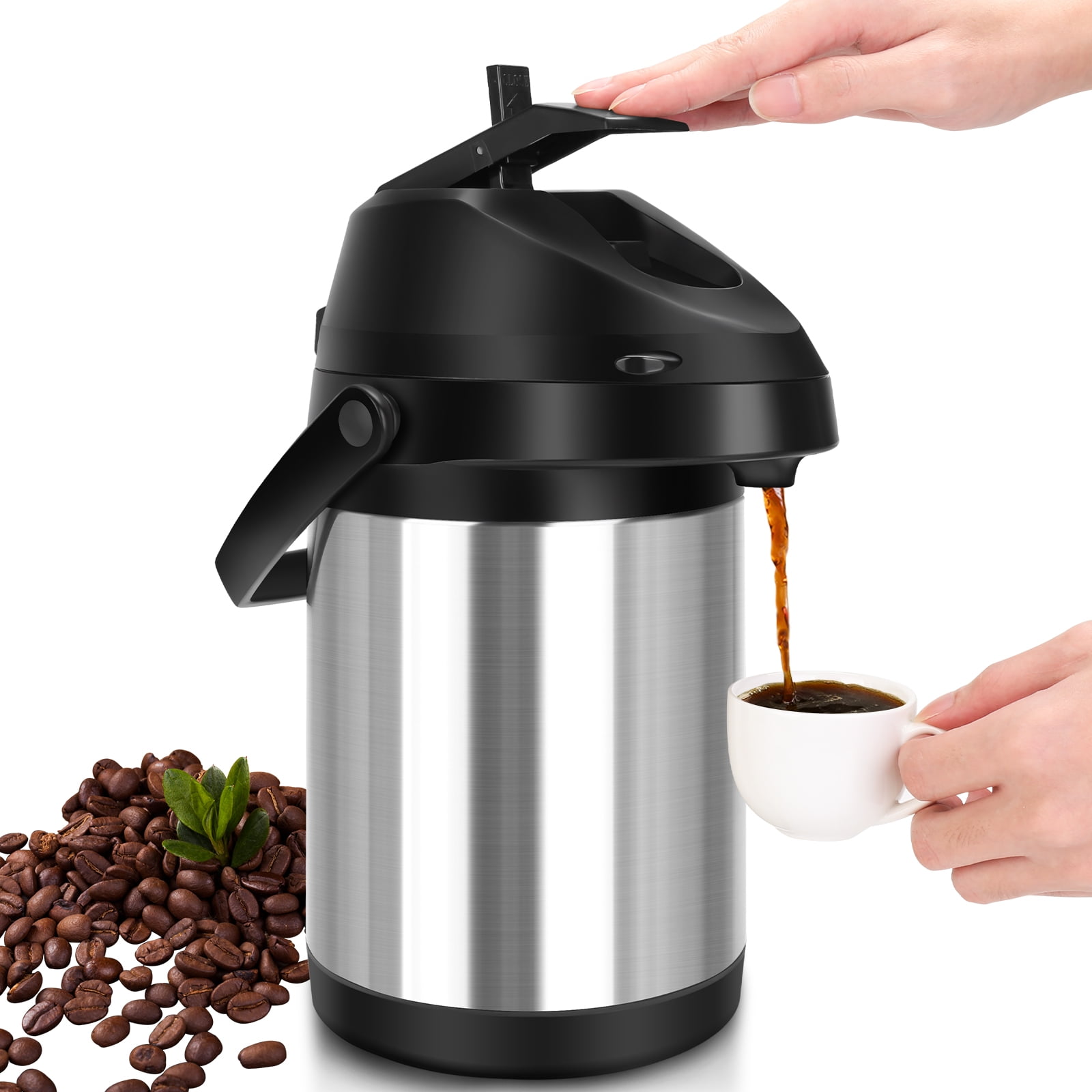 SSAWcasa 102oz Airpot Coffee Dispenser with Pump, Stainless Steel