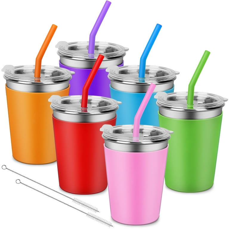 Spill Proof Cups for Kids, 6 Pack 12oz Stainless Steel Kids Cups with  Straws and Lids, Unbreakable T…See more Spill Proof Cups for Kids, 6 Pack  12oz