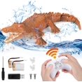 thumbnail image 1 of SSAWcasa 2.4GHz Remote Control Crocodile Toy RC Boat for Kids Aged 6+ (khaki), 1 of 6