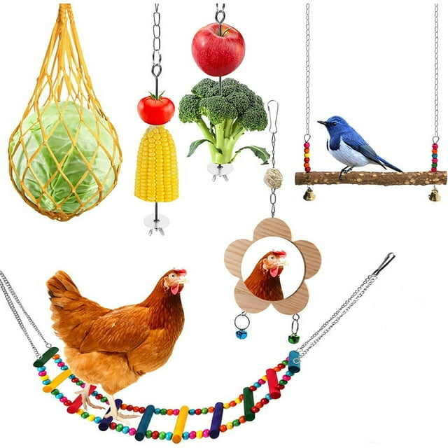 SSAWcasa Chicken Coops Toys Set of 6, Chicken Swing Ladder Toys for