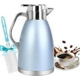 thumbnail image 1 of SSAWcasa Coffee Carafe 61oz Insulated Vacuum Coffee Thermos Urn Stainless Steel Thermal Flask Pot Coffee Dispenser Keep 12 Hours Hot＆24 Hours Cold (Light Blue), 1 of 8