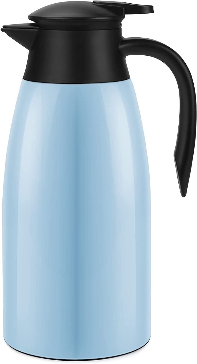 Thermal Coffee Carafe Dispenser by Heritage66 Triple Wall Stainless Steel  Thermos Vacuum insulated/Flask Hot Coffee 12 hours Tea, Water 2 Liter /68  OZ