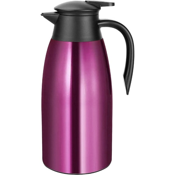SSAWcasa Coffee Carafes 68oz Stainless Steel Insulated Coffee Dispenser, 12 Hours Hot&24 Hours Cold (Purple)