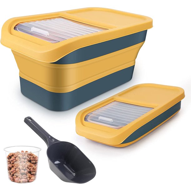 SSAWcasa Dog Food Storage Container, 13LB Collapsible Pet Cat Food