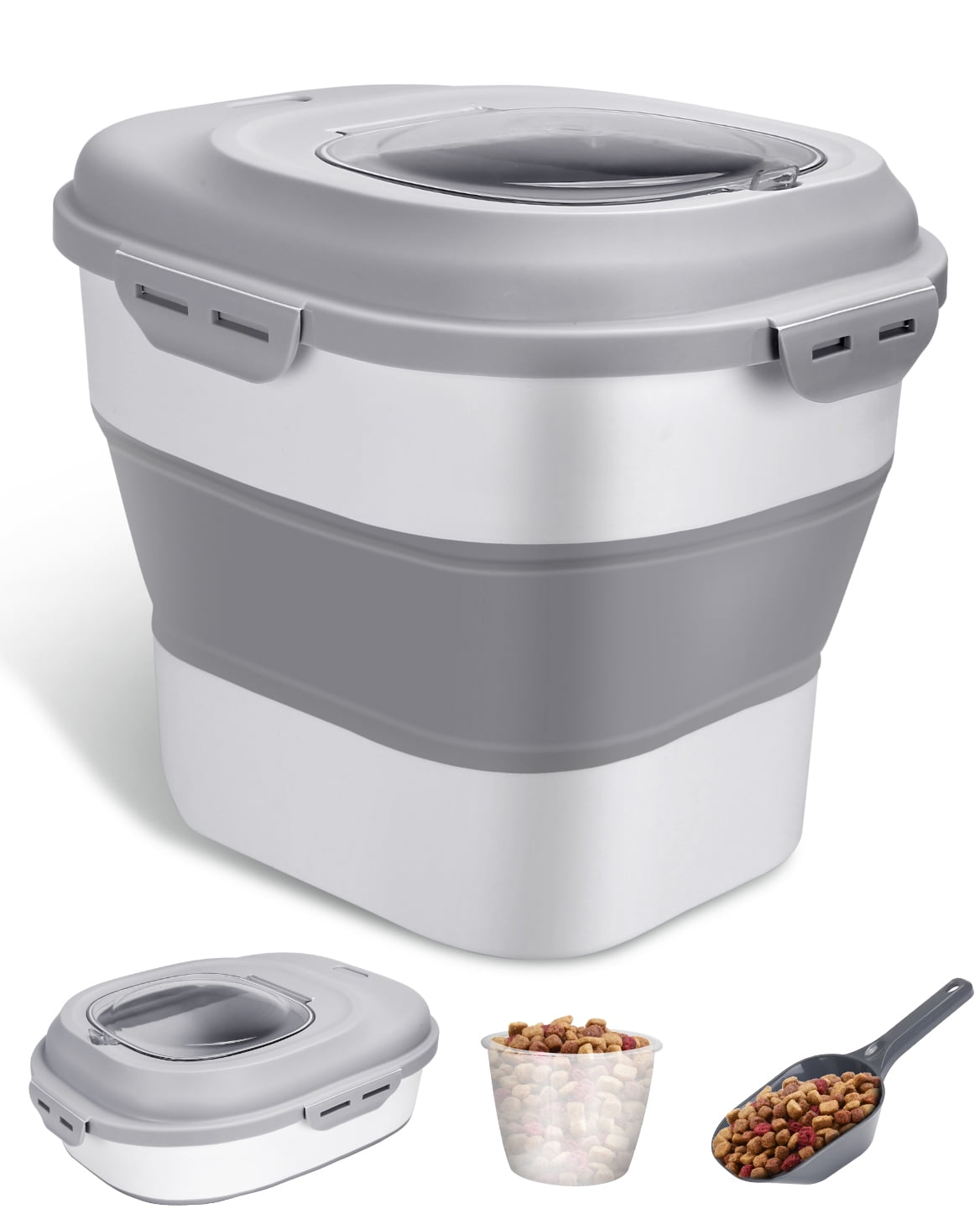 SSAWcasa Dog Food Storage Container,30lbs Collapsible Pet Food
