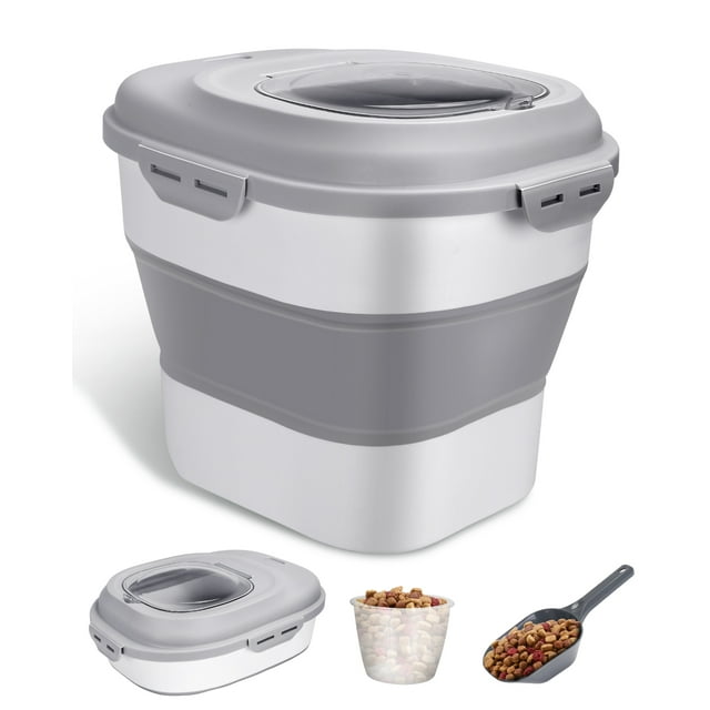 SSAWcasa Dog Food Storage Container,30lbs Collapsible Pet Food