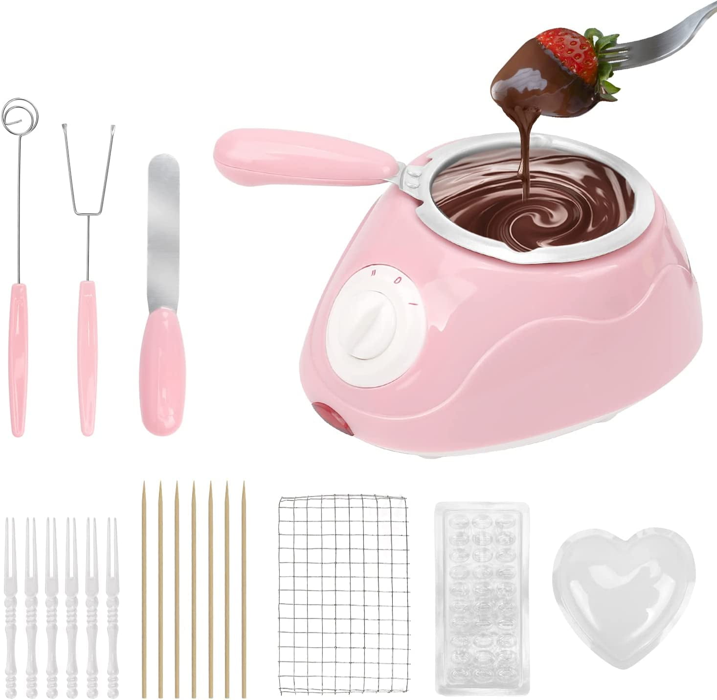 SSAWcasa Mini Chocolate Melting Pot Electric Chocolate Fondue Set for