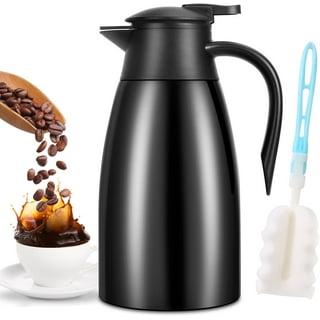 GrandTies 61oz Stainless Steel Thermal Coffee Carafe - Insulated Double  Walled Vacuum Coffee Thermos, Coffee Pot, Hot Water Dispenser - Thermos for  Hot Drinks, … in 2023