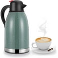 thumbnail image 1 of SSAWcasa Thermal Coffee Carafe 68oz Double Wall Vacuum Coffee Thermos Stainless Steel Insulated Airpot Thermal Pot Flask 12 Hour Heat Retention/24 Hour Cold Retention(Spotted Green), 1 of 7