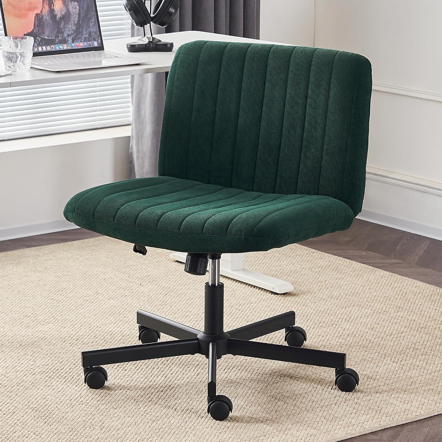 SSB Crossleg Chair with Wheels Wide Seat Home Desk Criss Computer Chair ...