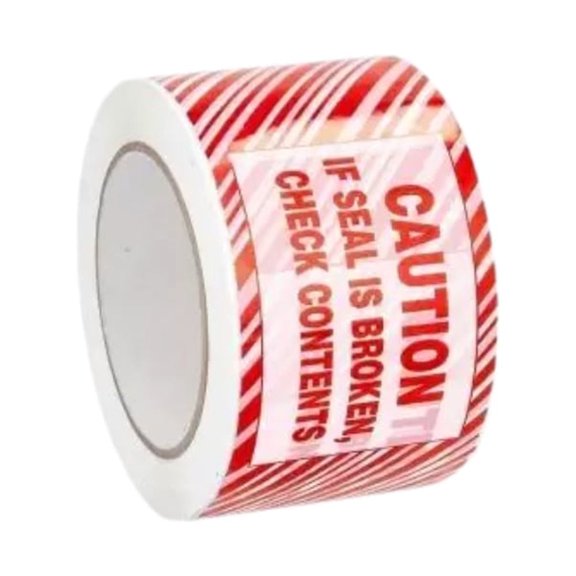 SSBM 2.83 Inch x 110 Yards Tamper-Proof Tape, Red/White Stripes, Packaging, Fraud Prevention, 1.9 Mil 1728 Rolls