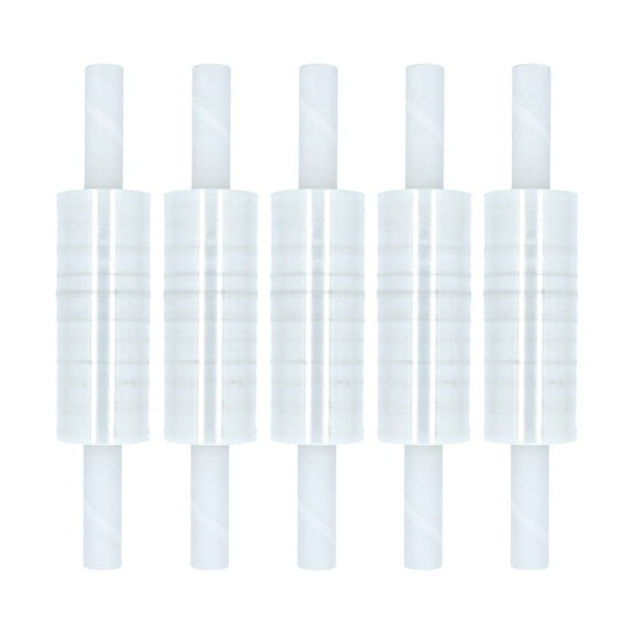 SSBM Extended Core Stretch Wrap 10" x 1000' 4 Rolls 80 Gauge Clear Plastic Cast Shrink Film for Shipping Wrapping Pallets