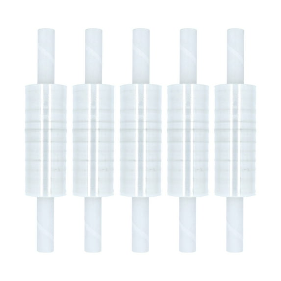 SSBM Extended Core Stretch Wrap 10" x 1000' 4 Rolls 80 Gauge Clear Plastic Cast Shrink Film for Shipping Wrapping Pallets