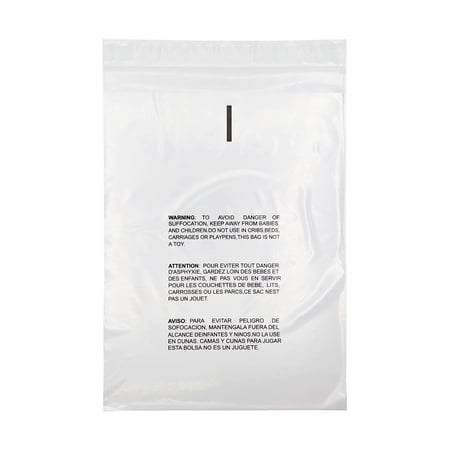 SSBM 10" x 13" Resealable Suffocation Warning Bags - 1.5 Mil - Clear- 1000 Pcs
