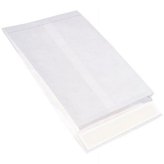 10 x 13 x 1 1/2" White "End" Self-Seal Expandable Tyvek® Envelopes 100 Per Case