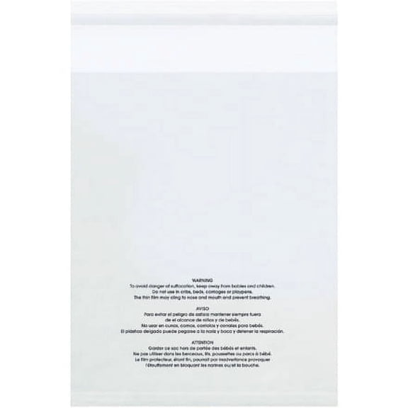11 x 14" - 1.5 Mil Resealable Suffocation Warning Poly Bags - 1000 Per Case