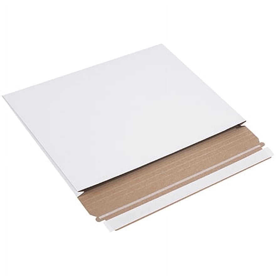 SSBM 12 1/2x9 1/2x1", White Stayflats Gusseted Mailers Shipping Envelopes, 100 Pack