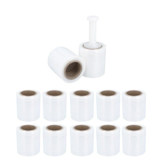 SSBM Cast Hand Pre-Stretched Mini Stretch Wrap 5" x 1000' 12 Rolls 34 Gauge Plastic Clear Shrink Film for Packaging Moving
