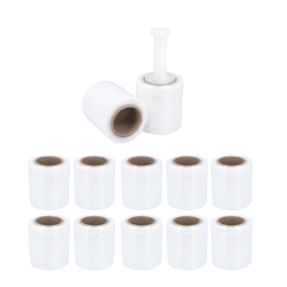 SSBM Cast Hand Pre-Stretched Mini Stretch Wrap 5" x 1000' 12 Rolls 34 Gauge Plastic Clear Shrink Film for Packaging Moving