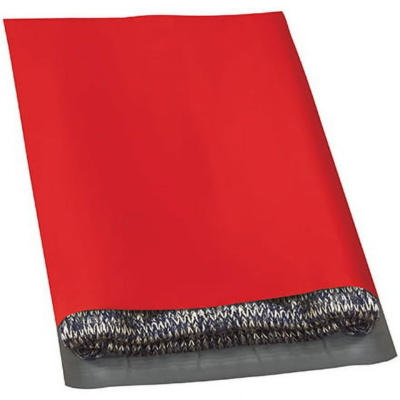 SSBM 12 x 15 1/2" Colored Poly Mailers (Red) for Mailing/Shipping - 100/Case