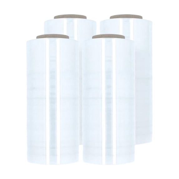SSBM Hand Stretch Wrap 15" x 1500' 4 Rolls 47 Gauge Clear High Performance Film for Moving Packaging and Wrapping