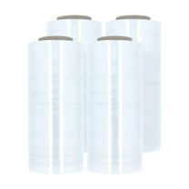 SSBM Hand Stretch Wrap 16" x 1500' 4 Rolls 47 Gauge Clear Plastic Shrink Film for Moving Packing and Wrapping
