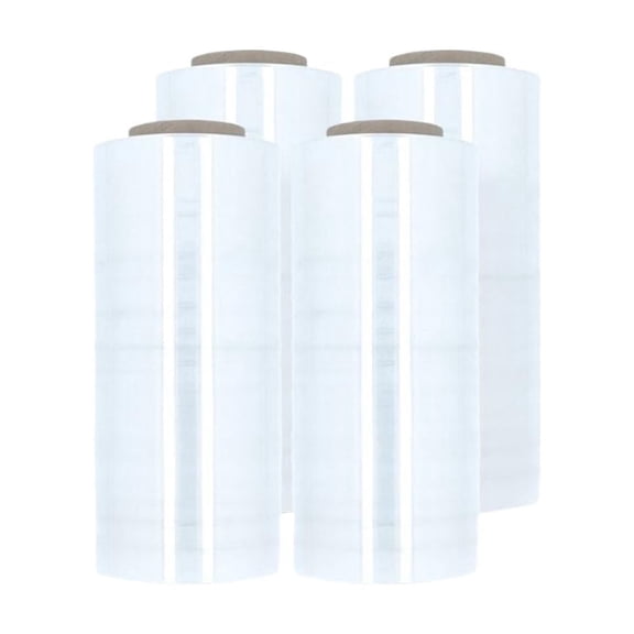 SSBM Cast Hand Pre-Stretch Wrap 17" x 1476' 4 Rolls 48 Gauge Plastic Clear Shrink Wrap for Moving Packing Storing