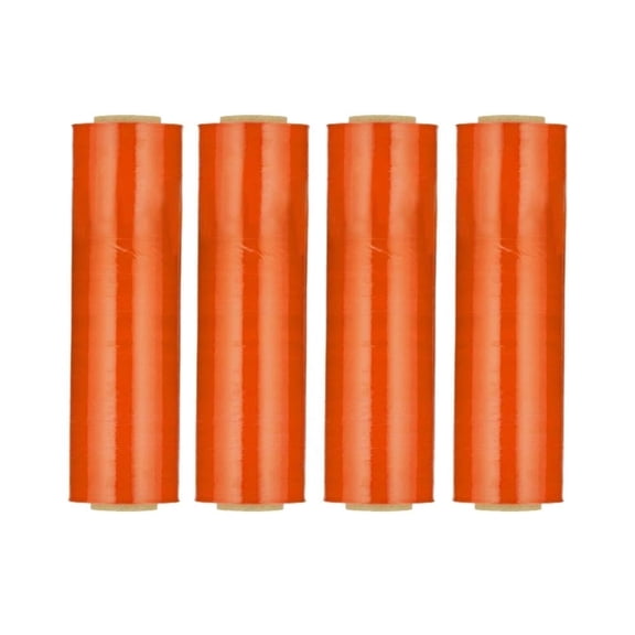 SSBM 17" x 1476' 3" Core Pre-Strech Colored Film Plastic Orange Hand Stretch Wrap for Branding, Irregular Shaped Items, Resistance from Dust and Dirt, 34 Gauge, 256 Rolls