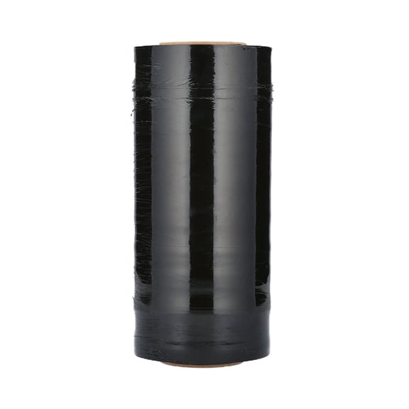PSBM 192 Rolls 18 Inch x 1500 Feet 80 Gauge UVI Protection Black Stretch Film/Wrap, Heavy Duty Industrial Strength Shrink Plastic Wrap for Moving, Packing, Shipping, Pallet Wrapping & Storage