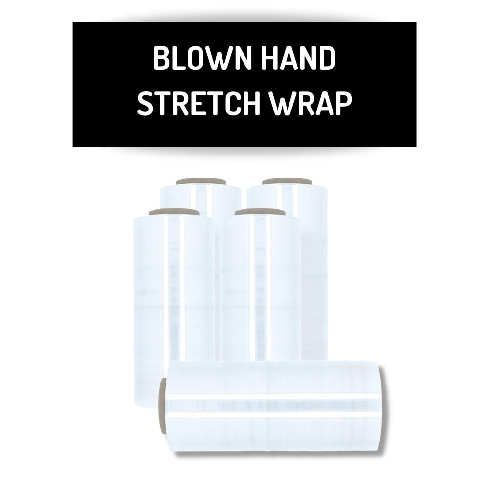SSBM 18" x 1500' 3" Core Blown Hand Plastic Stretch Wrap Bundling Shrink Film for Distribution Center, Efficiently Palleteizing, Puncture Resistance, 80 Gauge, Clear, 1 Roll