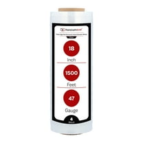 SSBM Hand Stretch Wrap 18" x 1500' 4 Rolls 47 Gauge Clear Plastic Shrink Film for Furniture Packing Wrapping