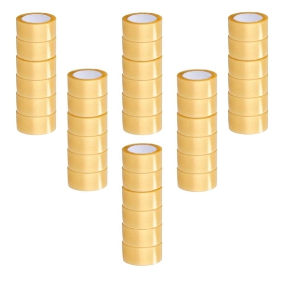 SSBM 1.88 Inch x 110 Yards Hybrid Acrylic Tape, Yellow Transparent, Shipping, Moving, 2 Mil 36 Rolls