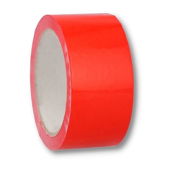 SSBM 2 Mil - Red Colored Packing Sealing Tape with Dispensar Convenient, Product Coding, Dating Inventory, Red, 2.83" x 55 Yards, 3" Core, 12 Rolls