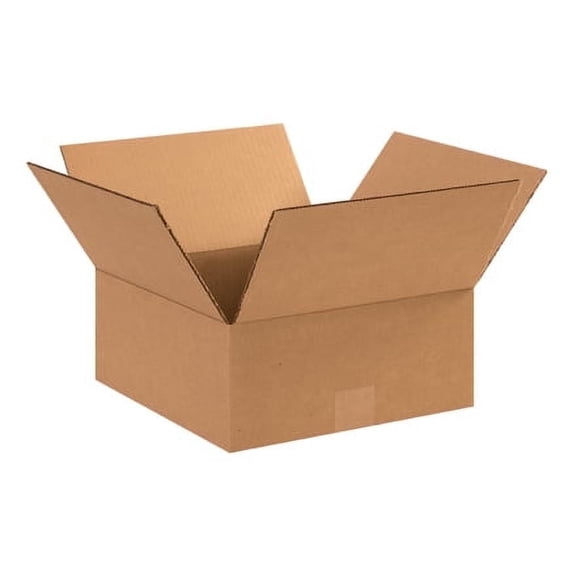 25 - Flat Corrugated Boxes 12x12x5 Shipping Packing Moving Carton Box, Kraft