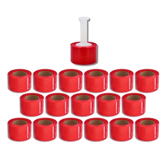 SSBM Red Mini Stretch Wrap with Reuseable Handle 3" x 1000' 80 Gauge 36 Rolls Plastic Shrink Film for Wrapping
