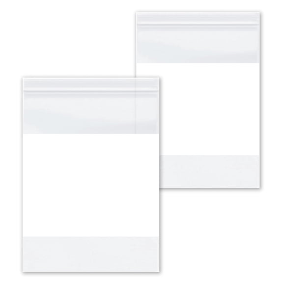 SSBM 1000 Clear Reclosable Poly Bags with White Block 3"x5" 4 Mil Top Seal Jewelry Plastic Zipper Bags