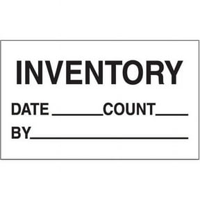 3" x 5" - "Inventory - Date - Count - By" Labels - 500 Per Roll