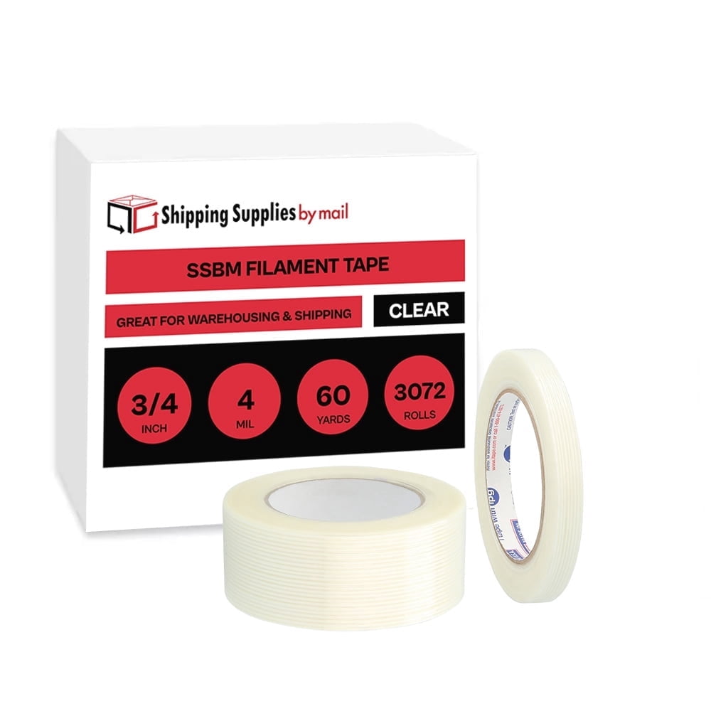Shurtape GS-531 Fiberglass Reinforced Strapping Tape – Heavy Duty 3/4" X 60 Yds (White)