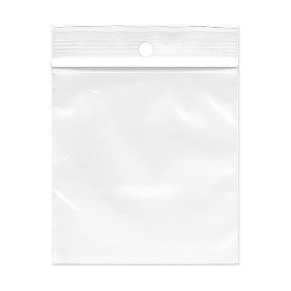 SSBM 1000 Clear Reclosable Hang Hole Poly Bags 4"x6" 2 Mil Top Seal Jewelry, Craft Packaging Plastic Zipper Bags