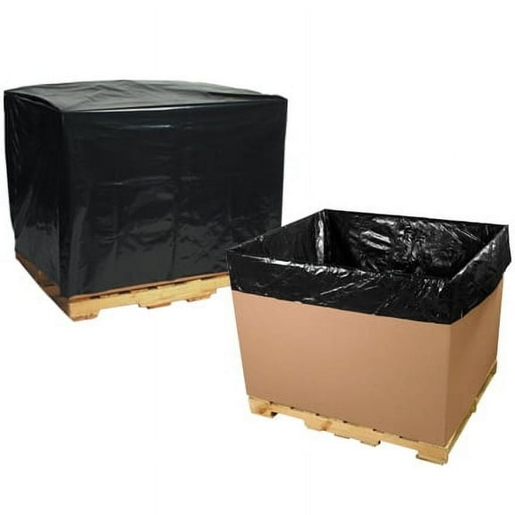 48 x 46 x 72" - 3 Mil Black Pallet Covers - 50 Per Case