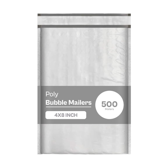 SSBM #000 Poly Bubble Mailers 4" x 8" Lightweight and Tamperproof Ideal for Shipping Purpose 500 Pack